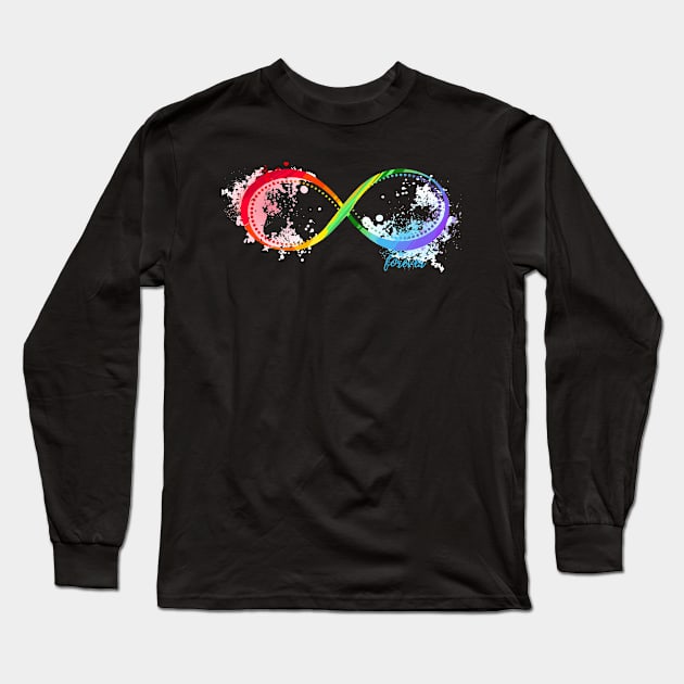 Infinity Forever rainbow watercolor splash Long Sleeve T-Shirt by The Boho Cabana